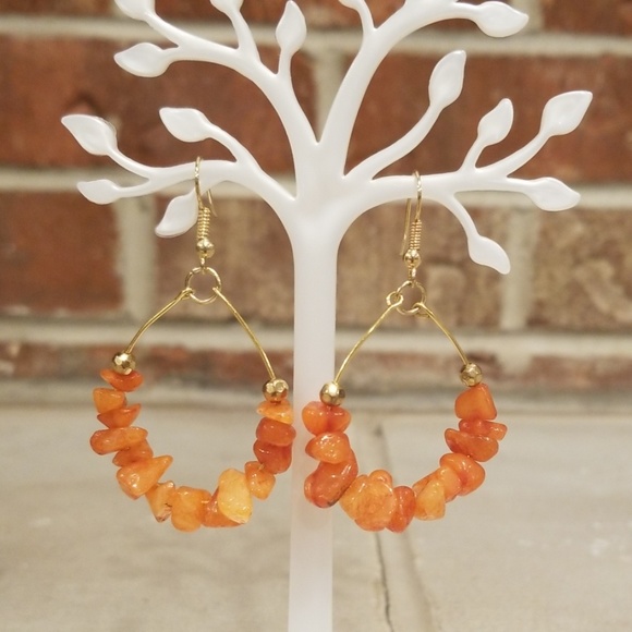 Natural Crystal Chip Beaded Necklace w/Earrings - Picture 6 of 8